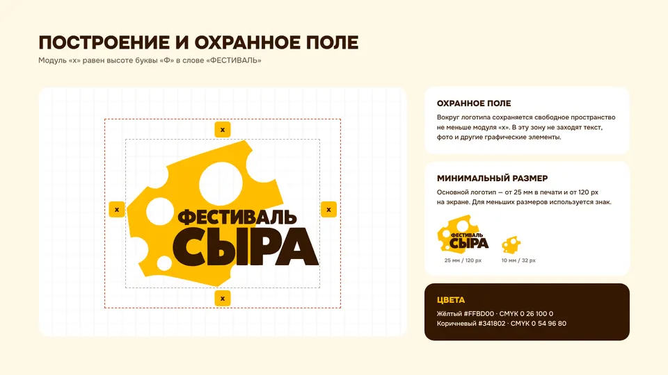 The logo construction and the clear space