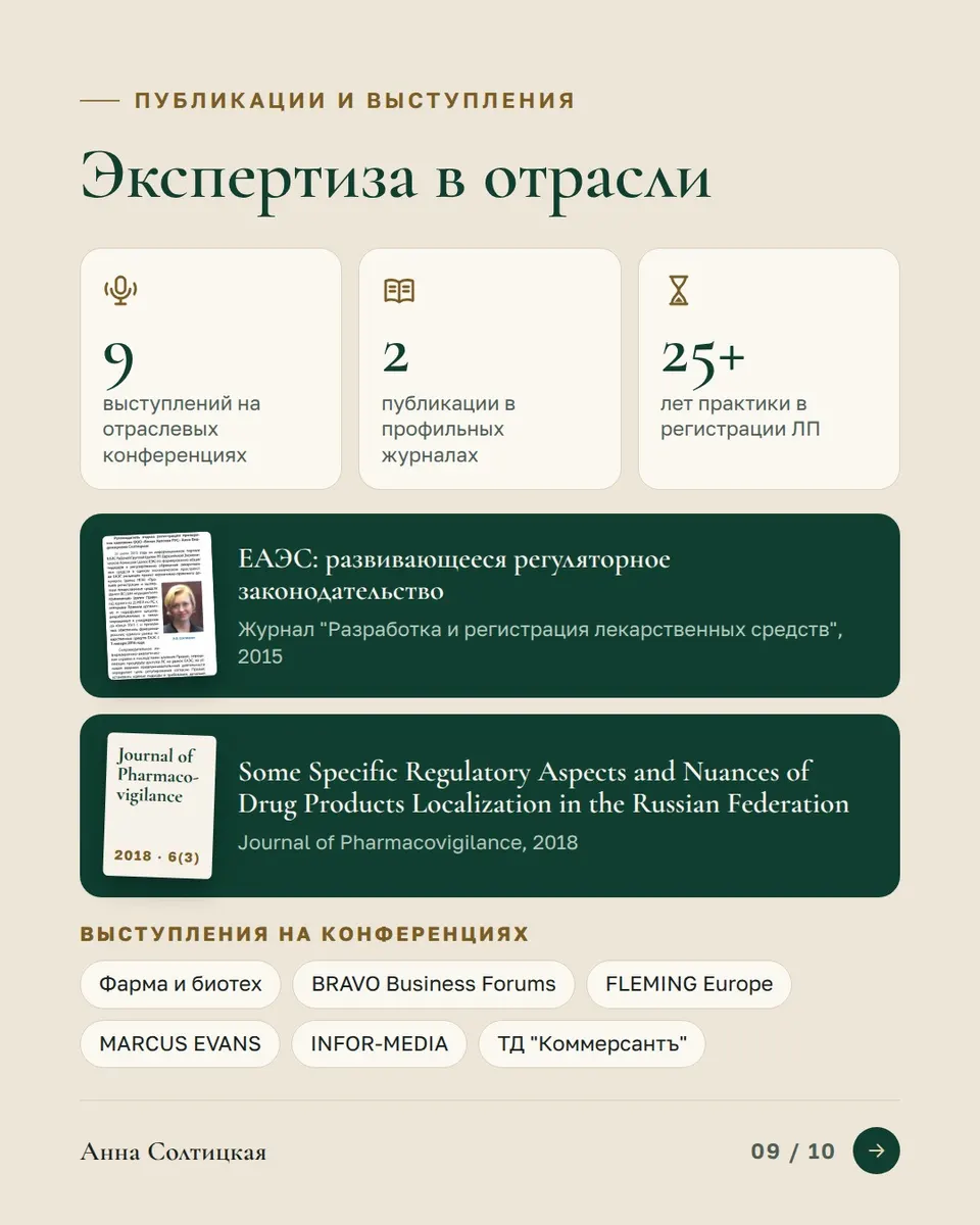 Слайд 9: публикации и выступления на конференциях